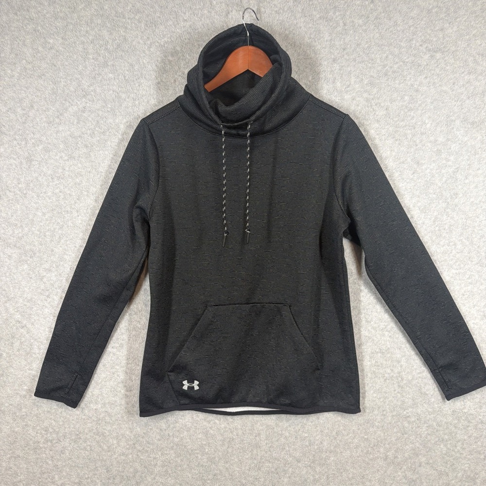 Under Armour Women S Hoodie ColdGear Funnel Neck Black Heathered 1311235 Active
